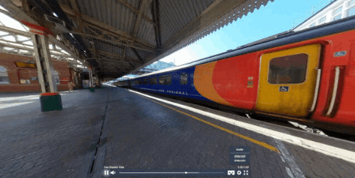 Train station 360° video footage 
