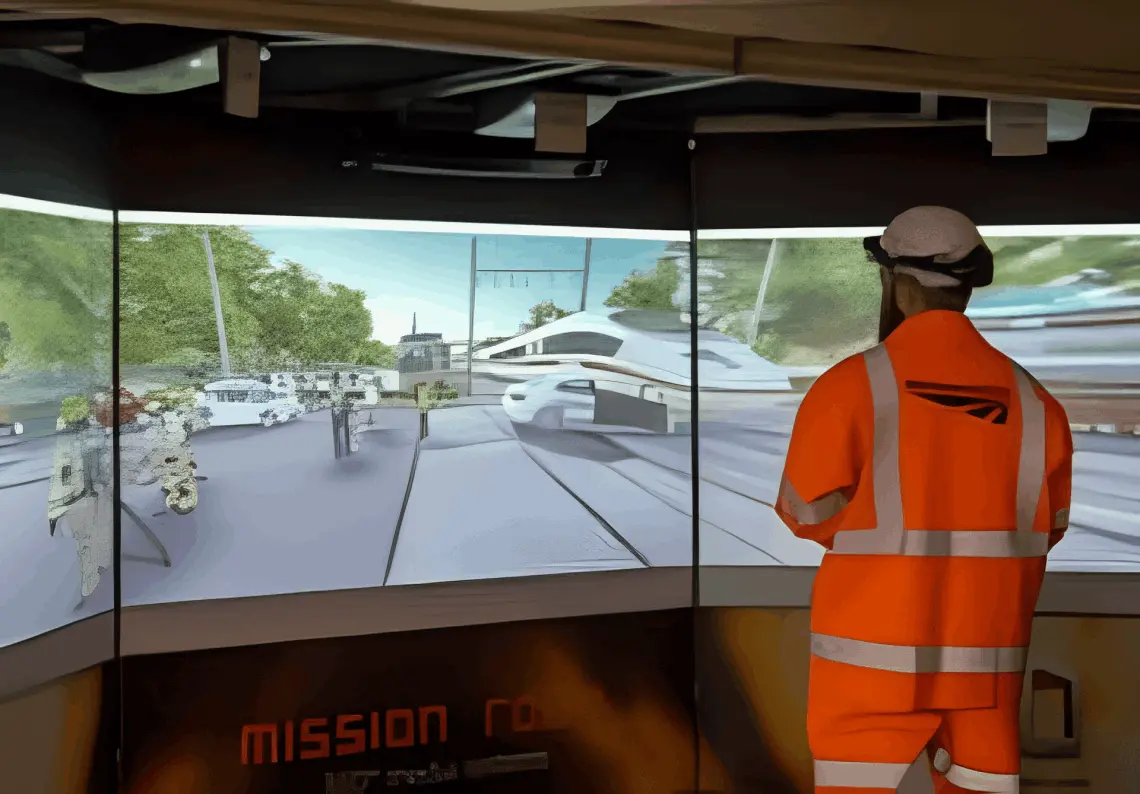 Rail worker visualising a scenario on a Cine system 